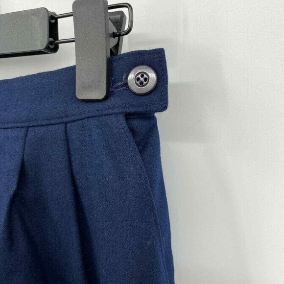 Vintage‎ Pendleton Modest Skirt Womens 6 Navy Blue Wool Pleated Lined Pockets - Picture 4 of 9